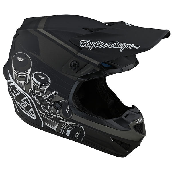 Image of Troy Lee Designs SKU 1123280 SE4 Polyacrylite Skooly Helmet (Youth) Size: Y-MD Colors: Black/Yellow (SKU 1123280)