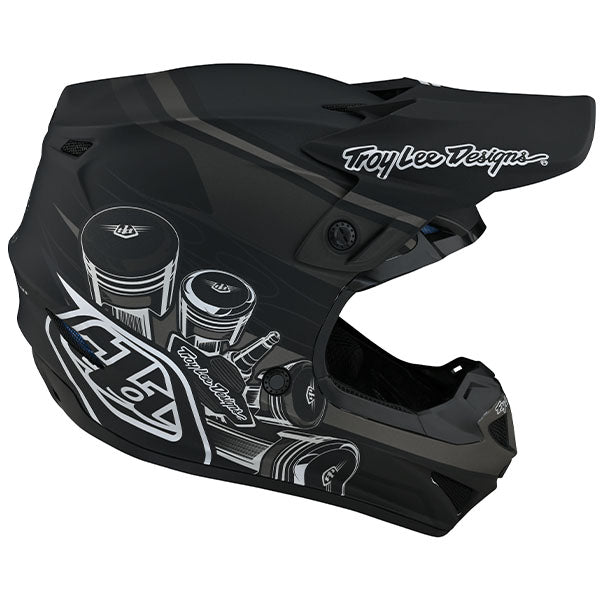 Image of Troy Lee Designs SKU 1123280 SE4 Polyacrylite Skooly Helmet (Youth) Size: Y-MD Colors: Black/Yellow (SKU 1123280)