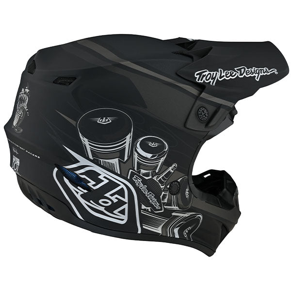 Image of Troy Lee Designs SKU 1123280 SE4 Polyacrylite Skooly Helmet (Youth) Size: Y-MD Colors: Black/Yellow (SKU 1123280)