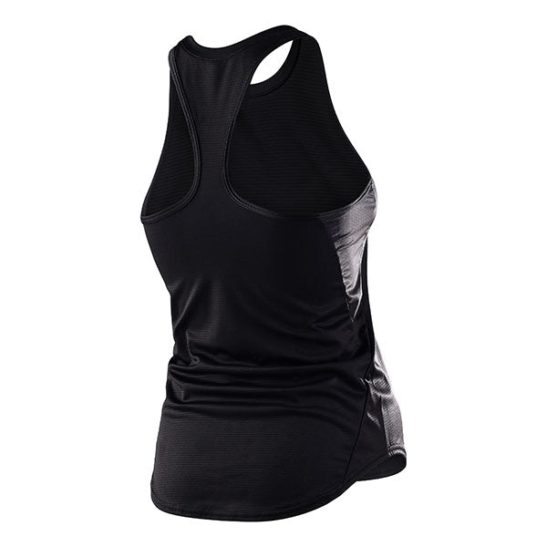 Studio photo on a white background of Troy Lee Designs Luxe Tank; showing sleeveless cut, hem shape, and printed or woven branding; SKU 3725280