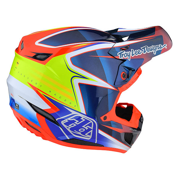 Image of Troy Lee Designs SKU 1713240 SE5 Carbon Lines Helmet Size: XS Colors: Blue (SKU 1713240)