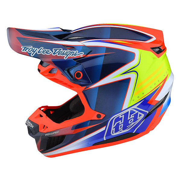 Image of Troy Lee Designs SKU 1713240 SE5 Carbon Lines Helmet Size: XS Colors: Blue (SKU 1713240)
