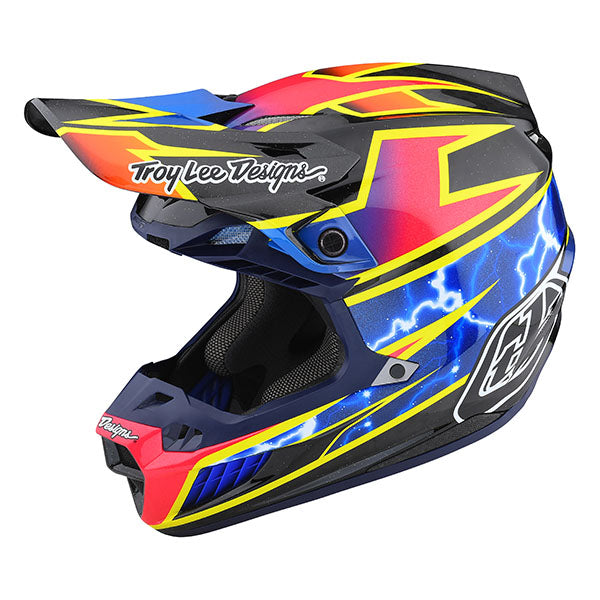 Image of Troy Lee Designs SKU 1713250 SE5 Carbon Lightning Helmet Size: XS Colors: Black (SKU 1713250)