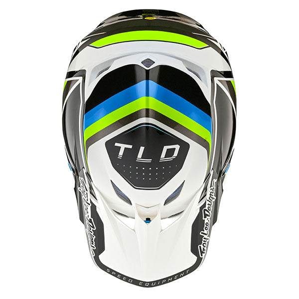 Image of Troy Lee Designs SKU 1820010 SE5 Composite Reverb Helmet Size: XS Colors: White/Blue (SKU 1820010)