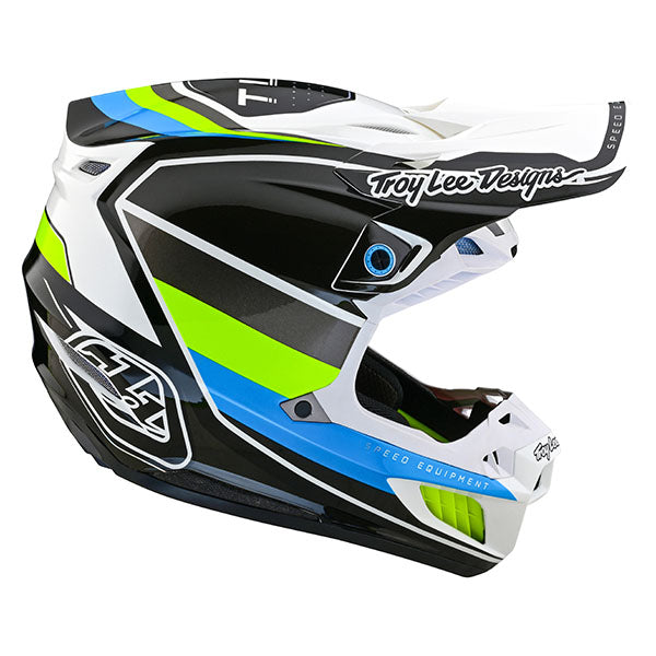 Image of Troy Lee Designs SKU 1820010 SE5 Composite Reverb Helmet Size: XS Colors: White/Blue (SKU 1820010)