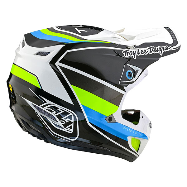 Image of Troy Lee Designs SKU 1820010 SE5 Composite Reverb Helmet Size: XS Colors: White/Blue (SKU 1820010)