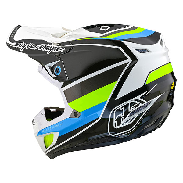 Image of Troy Lee Designs SKU 1820010 SE5 Composite Reverb Helmet Size: XS Colors: White/Blue (SKU 1820010)