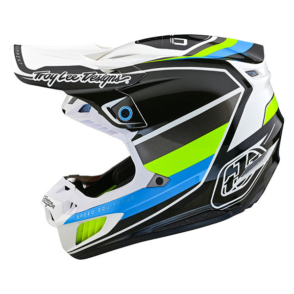 Image of Troy Lee Designs SKU 1820010 SE5 Composite Reverb Helmet Size: XS Colors: White/Blue (SKU 1820010)