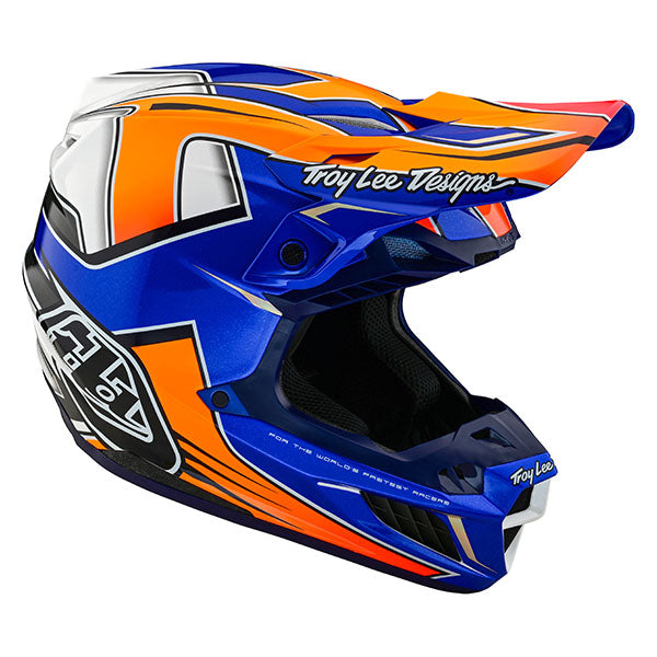 Image of Troy Lee Designs SKU 1820800 SE5 Composite Efix Helmet Size: XS Colors: Blue/Orange (SKU 1820800)