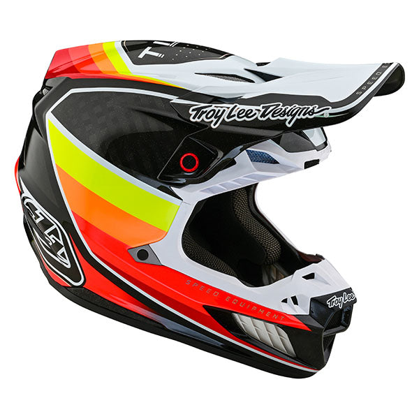 Image of Troy Lee Designs SKU 1710010 SE5 Carbon Reverb Helmet Size: XS Colors: Black/Sunset (SKU 1710010)