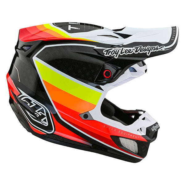 Image of Troy Lee Designs SKU 1710010 SE5 Carbon Reverb Helmet Size: XS Colors: Black/Sunset (SKU 1710010)