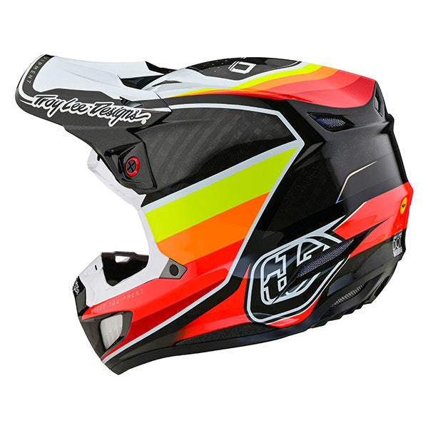 Image of Troy Lee Designs SKU 1710010 SE5 Carbon Reverb Helmet Size: XS Colors: Black/Sunset (SKU 1710010)