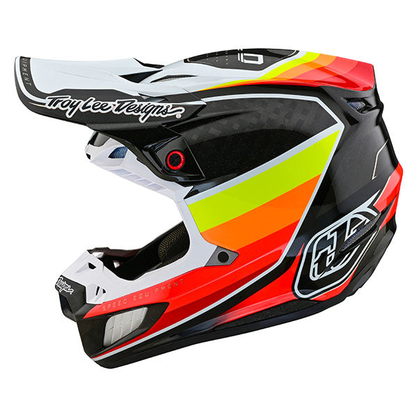 Image of Troy Lee Designs SKU 1710010 SE5 Carbon Reverb Helmet Size: XS Colors: Black/Sunset (SKU 1710010)