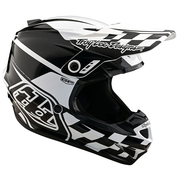 Image of Troy Lee Designs SKU 1036390 GP Check Up Helmet Size: XS Colors: White/Black (SKU 1036390)