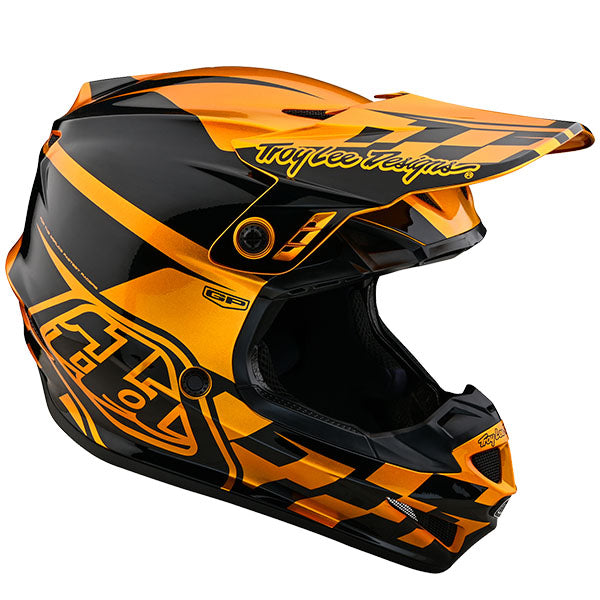 Image of Troy Lee Designs SKU 1046390 GP Check Up Helmet (Youth) Size: Y-MD Colors: Gold/Black (SKU 1046390)