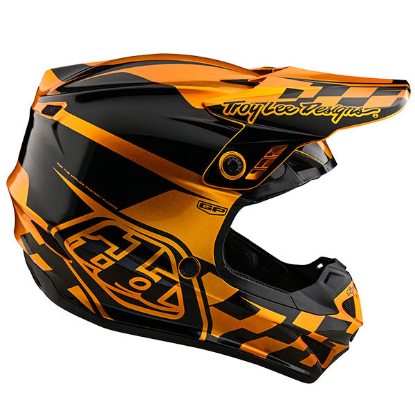 Image of Troy Lee Designs SKU 1046390 GP Check Up Helmet (Youth) Size: Y-MD Colors: Gold/Black (SKU 1046390)
