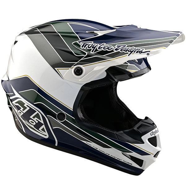 Image of Troy Lee Designs SKU 1095820 SE4 Polyacrylite Block MIPS Helmet Size: XS Colors: Charcoal/Navy (SKU 1095820)