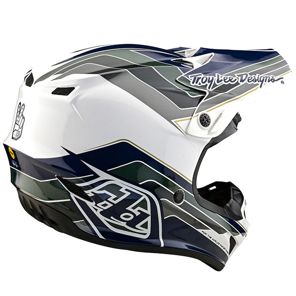 Image of Troy Lee Designs SKU 1095820 SE4 Polyacrylite Block MIPS Helmet Size: XS Colors: Charcoal/Navy (SKU 1095820)