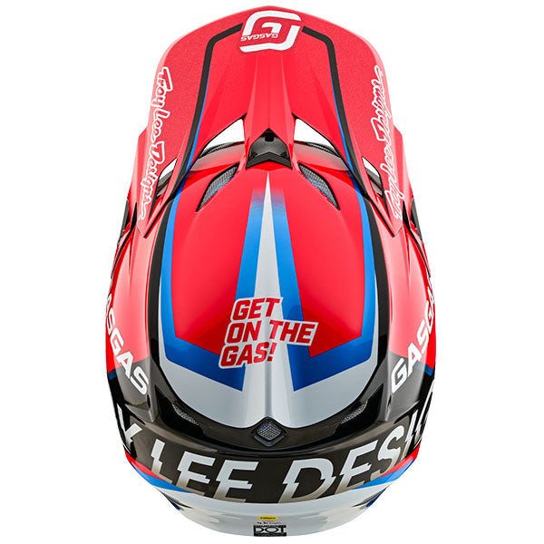 Image of Troy Lee Designs SKU 1826150 SE5 Composite GasGas Fumes MIPS Helmet Size: XS Colors: Red/Black (SKU 1826150)