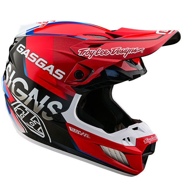 Image of Troy Lee Designs SKU 1826150 SE5 Composite GasGas Fumes MIPS Helmet Size: XS Colors: Red/Black (SKU 1826150)