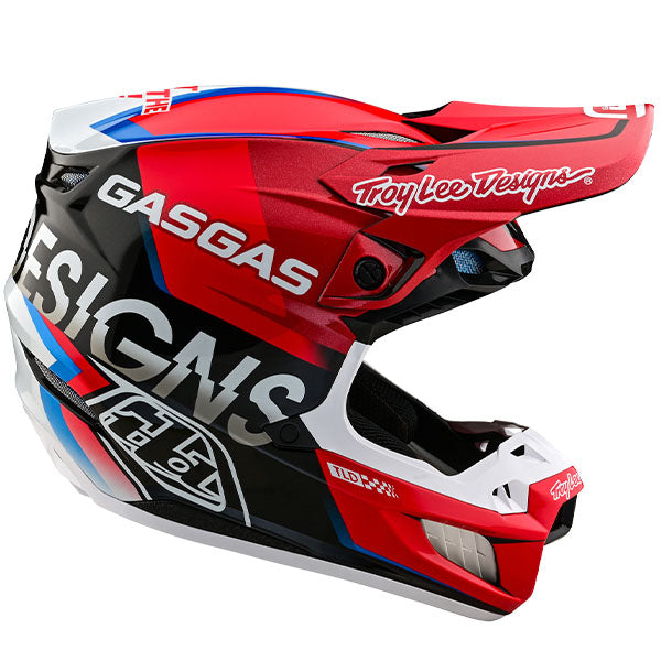 Image of Troy Lee Designs SKU 1826150 SE5 Composite GasGas Fumes MIPS Helmet Size: XS Colors: Red/Black (SKU 1826150)