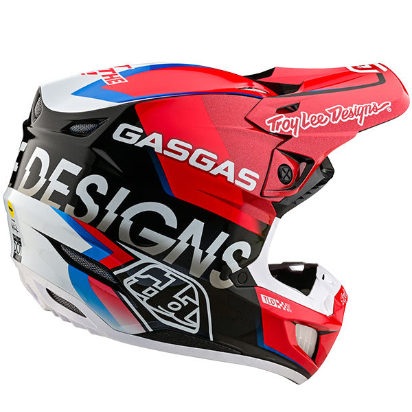 Image of Troy Lee Designs SKU 1826150 SE5 Composite GasGas Fumes MIPS Helmet Size: XS Colors: Red/Black (SKU 1826150)