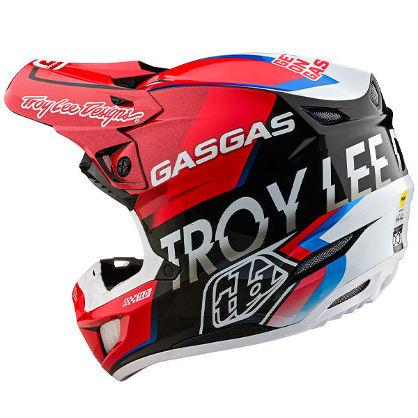 Image of Troy Lee Designs SKU 1826150 SE5 Composite GasGas Fumes MIPS Helmet Size: XS Colors: Red/Black (SKU 1826150)