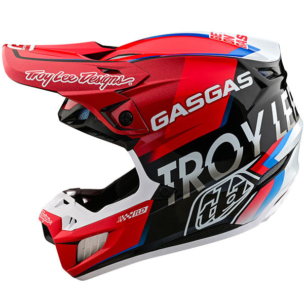 Image of Troy Lee Designs SKU 1826150 SE5 Composite GasGas Fumes MIPS Helmet Size: XS Colors: Red/Black (SKU 1826150)