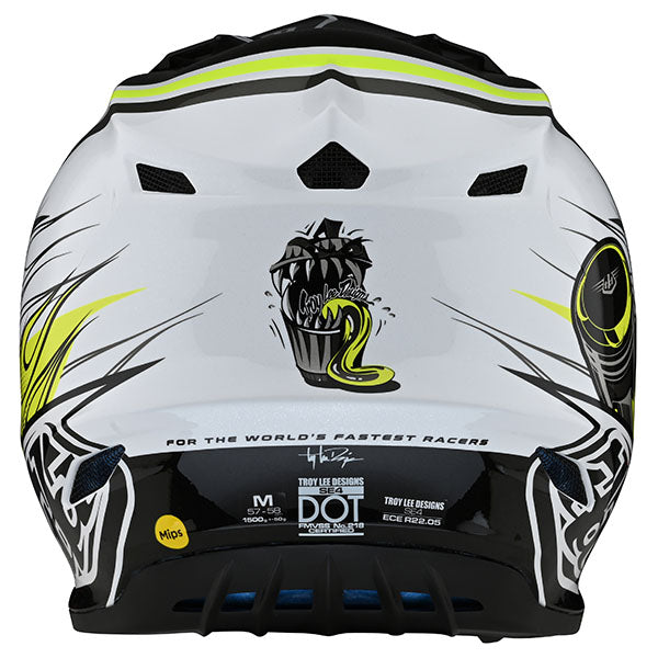 Image of Troy Lee Designs SKU 1123280 SE4 Polyacrylite Skooly Helmet (Youth) Size: Y-MD Colors: Black/Yellow (SKU 1123280)