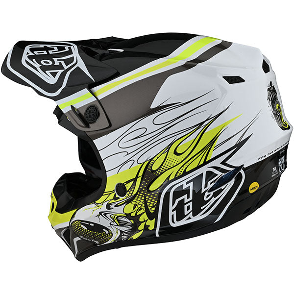 Image of Troy Lee Designs SKU 1123280 SE4 Polyacrylite Skooly Helmet (Youth) Size: Y-MD Colors: Black/Yellow (SKU 1123280)