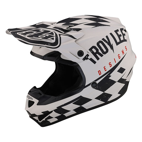 Image of Troy Lee Designs SKU 1090420 SE4 Polyacrylite Race Shop MIPS Helmet Size: XS Colors: Black/Gold (SKU 1090420)