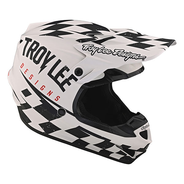 Image of Troy Lee Designs SKU 1090420 SE4 Polyacrylite Race Shop MIPS Helmet Size: XS Colors: Black/Gold (SKU 1090420)