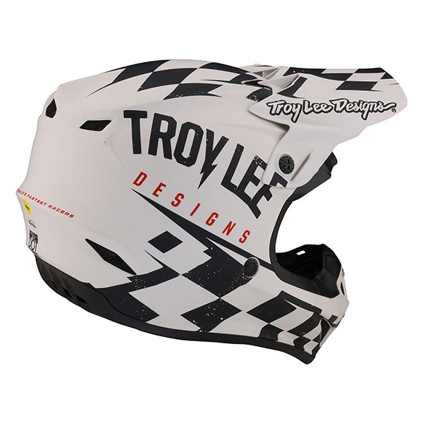 Image of Troy Lee Designs SKU 1090420 SE4 Polyacrylite Race Shop MIPS Helmet Size: XS Colors: Black/Gold (SKU 1090420)