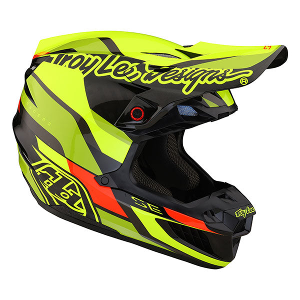 Image of Troy Lee Designs SKU 1719410 SE5 Carbon Omega MIPS Helmet Size: XS Colors: Black/Flo Yellow (SKU 1719410)