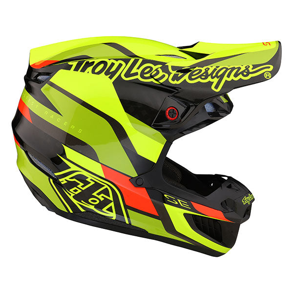 Image of Troy Lee Designs SKU 1719410 SE5 Carbon Omega MIPS Helmet Size: XS Colors: Black/Flo Yellow (SKU 1719410)