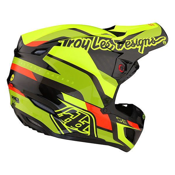 Image of Troy Lee Designs SKU 1719410 SE5 Carbon Omega MIPS Helmet Size: XS Colors: Black/Flo Yellow (SKU 1719410)