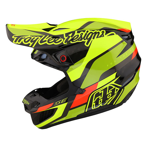Image of Troy Lee Designs SKU 1719410 SE5 Carbon Omega MIPS Helmet Size: XS Colors: Black/Flo Yellow (SKU 1719410)