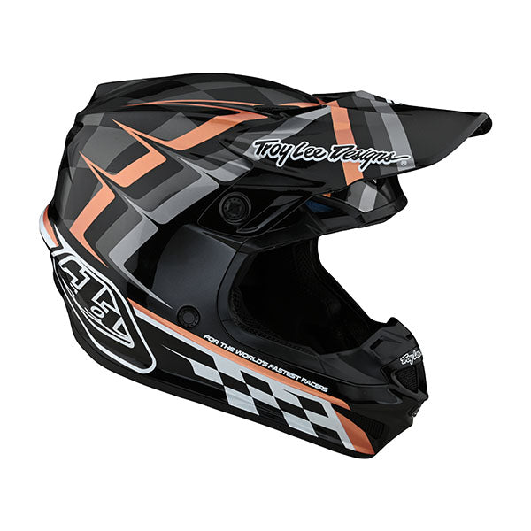 Image of Troy Lee Designs SKU 1093270 SE4 Polyacrylite Warped Helmet Size: XS Colors: Black (SKU 1093270)