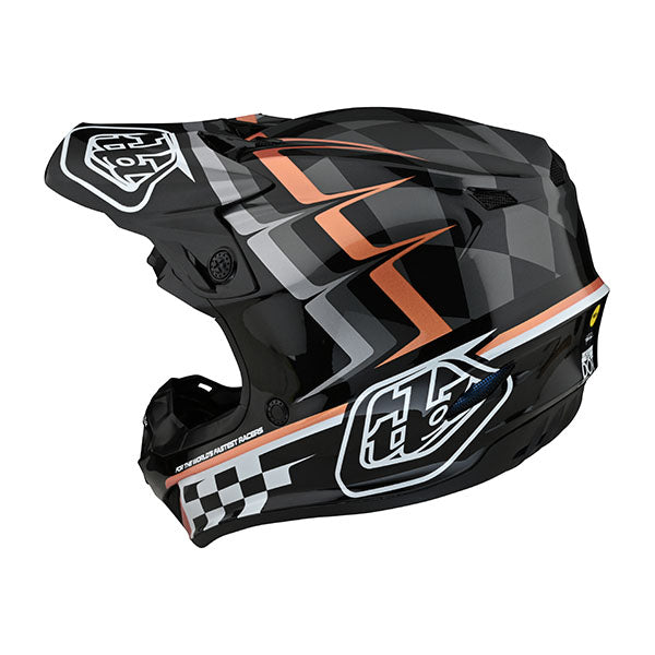 Image of Troy Lee Designs SKU 1093270 SE4 Polyacrylite Warped Helmet Size: XS Colors: Black (SKU 1093270)