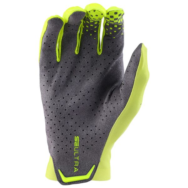 Product image of Troy Lee Designs 45400307 SE Ultra Glove FloYel 2 motocross gloves showing fit, construction, and colorway | Available at BTO Sports