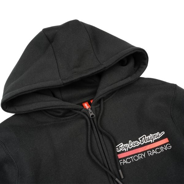 730669002, Troy Lee Designs, Factory Racing Zip Up Hoodie, colors: Black/Red, sizes: SM, MD, LG, XL, 2X product photo