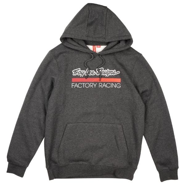 731669002, Troy Lee Designs, Factory Racing Pullover Hoodie, colors: Black Heather/Red, Navy/Blue, Black/Reflective, sizes: SM, MD, LG, XL, 2X product photo