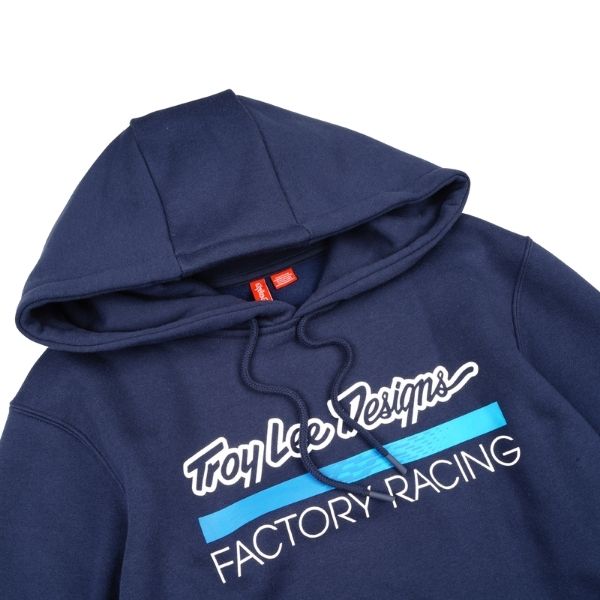 731669022, Troy Lee Designs, Factory Racing Pullover Hoodie, colors: Black Heather/Red, Navy/Blue, Black/Reflective, sizes: SM, MD, LG, XL, 2X product photo