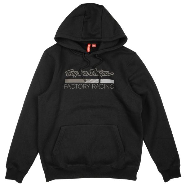 731669024, Troy Lee Designs, Factory Racing Pullover Hoodie, colors: Black Heather/Red, Navy/Blue, Black/Reflective, sizes: SM, MD, LG, XL, 2X product photo