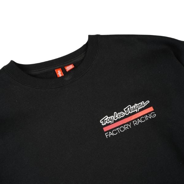 796669006, Troy Lee Designs, Factory Racing Crewneck, colors: Black/Red, Gray Heather, sizes: SM, MD, LG, XL, 2X product photo