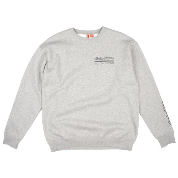 796669014, Troy Lee Designs, Factory Racing Crewneck, colors: Black/Red, Gray Heather, sizes: SM, MD, LG, XL, 2X product photo