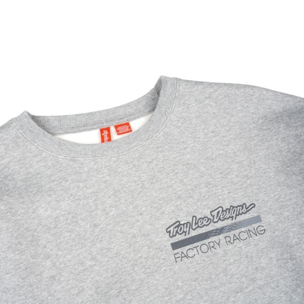 796669002, Troy Lee Designs, Factory Racing Crewneck, colors: Black/Red, Gray Heather, sizes: SM, MD, LG, XL, 2X product photo