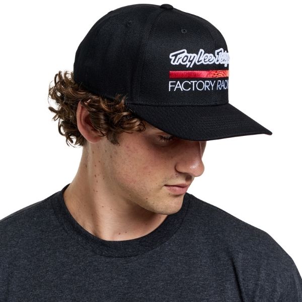 797669000, Troy Lee Designs, Factory Racing Curved Bill Snapback Hat, colors: Black/Red, Burgundy/Gray product photo