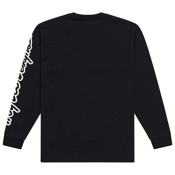Clean studio shot of Troy Lee Designs Signature Long Sleeve Tee; showing long-sleeve cut, printed graphics, and crew neckline; SKU 7299170; Sizes: S-2XL