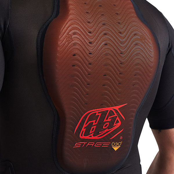 Troy Lee Designs Stage Ghost D30 Short Sleeve Base Layer product image in Blk sizes SM, MD, LG, XL SKU 56290600. Base Layer Shirt | Available at BTO Sports